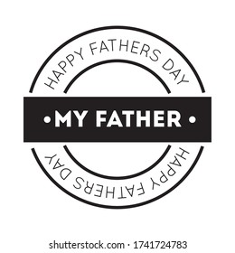happy fathers day seal line style icon vector illustration