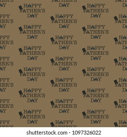 Happy Father's Day Seamless Pattern - Happy Father's Day typography on tan background