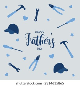 Happy Fathers Day Set of greeting posts	
