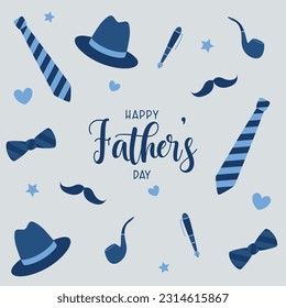 Happy Fathers Day Set of greeting posts	
