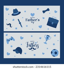 Happy Fathers Day Set of greeting banners	
