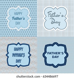 Happy Father's Day. Set of greeting cards and posters on a light background with a geometric pattern. Vector illustration