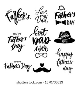 happy father's day - set of hand lettering