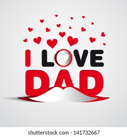 Happy Father's day sign with hearts - gift vector card