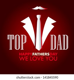 Happy Father's day sign from paper - gift vector card
