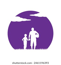 Happy Father's day, silhouette image art