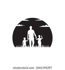Happy Father's day, silhouette image art