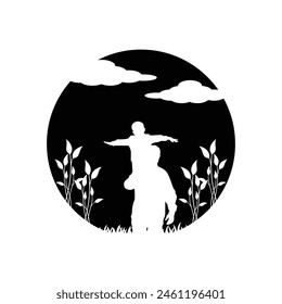 Happy Father's day, silhouette image art