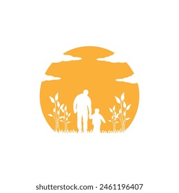 Happy Father's day, silhouette image art