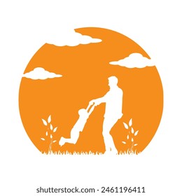 Happy Father's day, silhouette image art