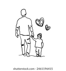 Happy Father's day, silhouette image art