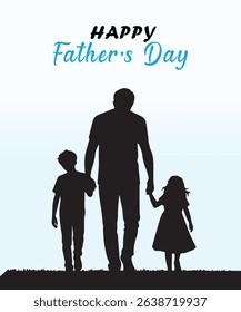 Happy Father's day silhouette poster design