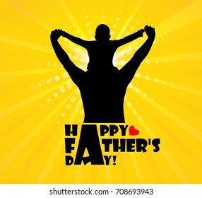 Happy Father's Day. Silhouette. Vector
