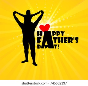 Happy Father's Day. Silhouette. Vector