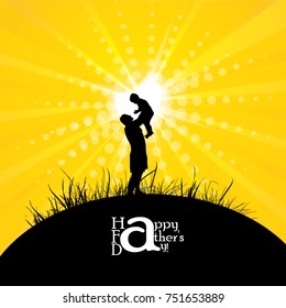 Happy Father's Day. Silhouette. Vector