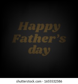 Happy Father's Day slogan. Icon as grid of small orange light bulb in darkness. Illustration.