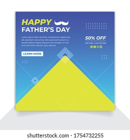 Happy Father's Day Social media Square banner Design