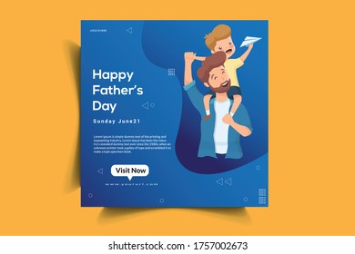 Happy Fathers Day Social Media Post Banner Template
