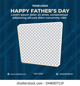 Happy Fathers day Social media post design, off white colour father's day social media post banner with image placeholder