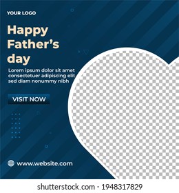Happy Fathers Day Social Media Post Design, Off White Colour Father's Day Social Media Post Banner With Image Placeholder