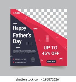 Happy Fathers Day Social Media Post Banner Sale Promotion and shopping template for Father's Day.