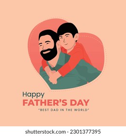 Happy father's day social media post vector template design