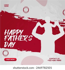 Happy fathers day social media post and template