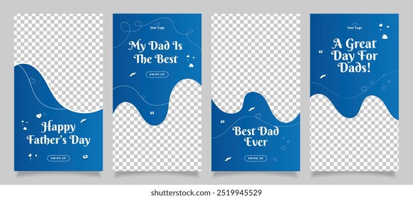 Happy father's day social media story design template 