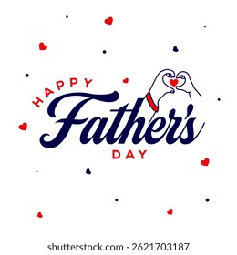 Happy Father's Day Social Media Post Design with Typography and Decorative Elements for Greeting and Celebration Ideal for Banners, Cards, and Online Marketing Campaigns