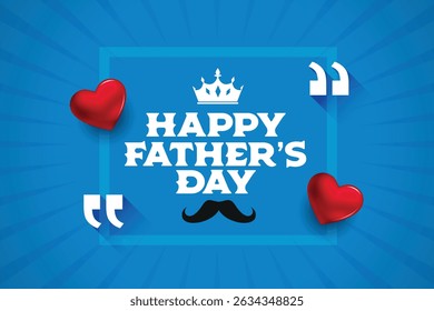 Happy Father's Day Social Media Creative and Post. Happy Father's Day Greeting Card and Flyer Template Vector Illustration