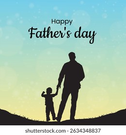 Happy Father's Day Social Media Creative and Post. Happy Father's Day Greeting Card and Flyer Template Vector Illustration