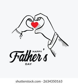 Happy Father's Day Social Media Creative and Post. Happy Father's Day Greeting Card and Flyer Template Vector Illustration
