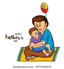 Happy father's day with a son celebration card background