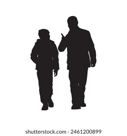 Happy Father's day. Father's and son, silhouette a man and a boy.