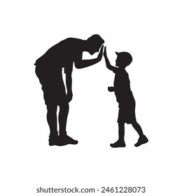 Happy Father's day. Father's and son, silhouette a man and a boy.