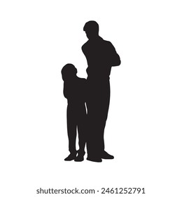 Happy Father's day. Father's and son, silhouette a man and a boy.