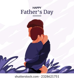 Happy Father's Day in a special moment of dad hugging son