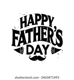 Happy Father's day sticker Black and white