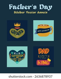 Happy Father's Day Sticker set Greetings card Poster Decoration
