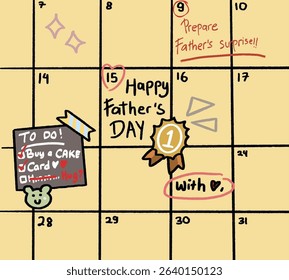 Happy Father's Day in style with this beautifully designed calendar-theme wallpaper. Modern layout, elegance with a family-centric theme. 