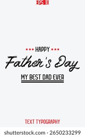 Happy Father's Day Stylish Modern Calligraphy Text Vertical Template  Image
