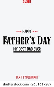 Happy Father's Day Stylish Modern Calligraphy Text Vertical Template  Image