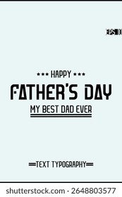 Happy Father's Day Stylish Text Lettering Design Vertical Template Image