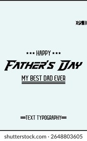 Happy Father's Day Stylish Text Lettering Design Vertical Template Image