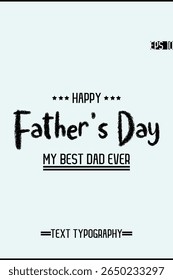 Happy Father's Day Stylish Text Lettering Design Vertical Template Image