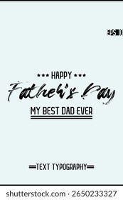 Happy Father's Day Stylish Text Lettering Design Vertical Template Image