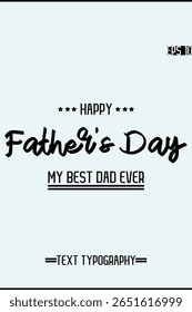 Happy Father's Day Stylish Text Lettering Design Vertical Template Image