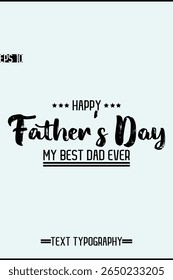 Happy Father's Day Stylish Typographic Lettering Element Vertical Template Image