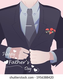 Happy Father's Day. Suitable for greeting cards. A man in a suit, a cost-effective look. Vector illustration.