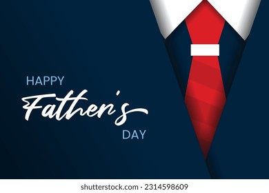 Feliz Día del Padre. Adecuado para tarjetas de felicitación, afiche, banner con caligrafía escrita a mano y corbata.